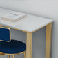 Glam White Marble Bar Dining Table Rectangle Indoor Bistro Table with Shelve Clearhalo 'Bar Furniture' 'Bar Tables' 'bar_tables' 'furn' 'furn_bar_tables' 'Furniture' 'furniture_bar_tables' 'Kitchen & Dining Furniture' 'kitchen&dining_furn' 'kitchen' 4245615