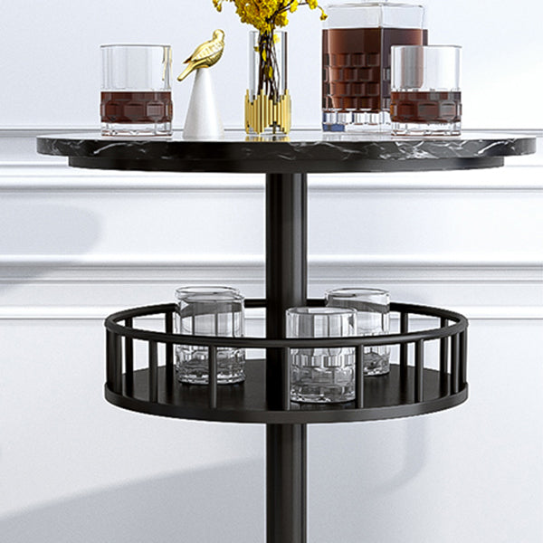 Glam Style Iron Marble Bar Table Indoor Pedestal Bistro Table - 21.6"W x 41.3"H Clearhalo 'Bar Furniture' 'Bar Tables' 'bar_tables' 'furn' 'furn_bar_tables' 'Furniture' 'furniture_bar_tables' 'Kitchen & Dining Furniture' 'kitchen&dining_furn' 'kitchen' 4245652