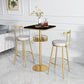 Glam Style Iron Marble Bar Table Indoor Pedestal Bistro Table - 21.6"W x 41.3"H Clearhalo 'Bar Furniture' 'Bar Tables' 'bar_tables' 'furn' 'furn_bar_tables' 'Furniture' 'furniture_bar_tables' 'Kitchen & Dining Furniture' 'kitchen&dining_furn' 'kitchen' 4245654