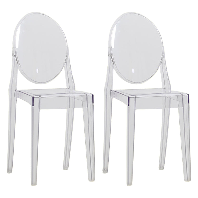 Acrylic Modern Indoor-Outdoor Side Chair Home Open Back Dining Side Chair Clear 2 Piece Set Clearhalo ' kitchen&dining_furn' 'Dining Chairs' 'Dining Tables & Seating' 'dining_chair' 'furn' 'furn_dining_chair' 'Furniture' 'furniture_dining_chair' 'Kitchen & Dining Furniture' 'kitchen' 4245682