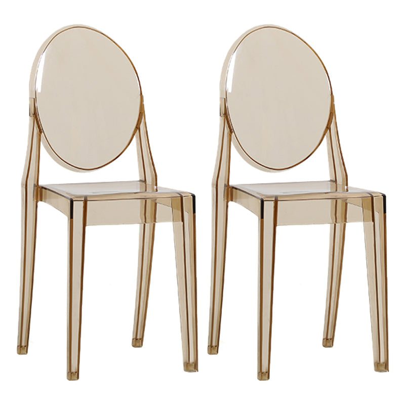 Acrylic Modern Indoor-Outdoor Side Chair Home Open Back Dining Side Chair Amber 2 Piece Set Clearhalo ' kitchen&dining_furn' 'Dining Chairs' 'Dining Tables & Seating' 'dining_chair' 'furn' 'furn_dining_chair' 'Furniture' 'furniture_dining_chair' 'Kitchen & Dining Furniture' 'kitchen' 4245683