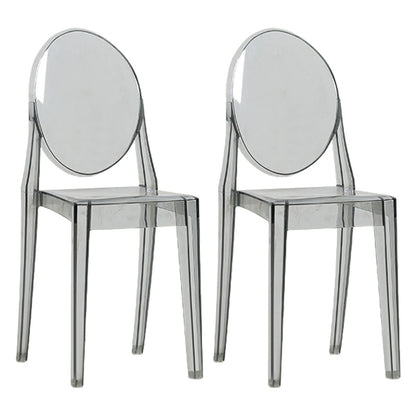 Acrylic Modern Indoor-Outdoor Side Chair Home Open Back Dining Side Chair Smoke Gray 2 Piece Set Clearhalo ' kitchen&dining_furn' 'Dining Chairs' 'Dining Tables & Seating' 'dining_chair' 'furn' 'furn_dining_chair' 'Furniture' 'furniture_dining_chair' 'Kitchen & Dining Furniture' 'kitchen' 4245685