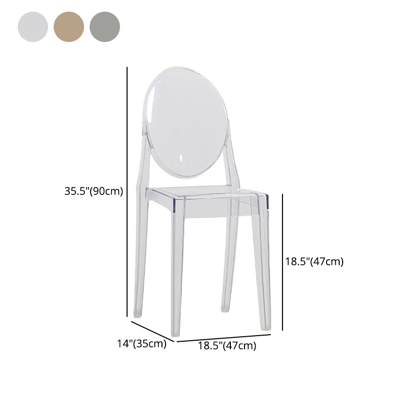 Acrylic Modern Indoor-Outdoor Side Chair Home Open Back Dining Side Chair Clearhalo ' kitchen&dining_furn' 'Dining Chairs' 'Dining Tables & Seating' 'dining_chair' 'furn' 'furn_dining_chair' 'Furniture' 'furniture_dining_chair' 'Kitchen & Dining Furniture' 'kitchen' 4245692