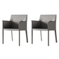 Metal Contemporary Dining Side Chairs Dining Room Solid Back Chair with Arm (Set of 2) Grey Clearhalo ' kitchen&dining_furn' 'Dining Chairs' 'Dining Tables & Seating' 'dining_chair' 'furn' 'furn_dining_chair' 'Furniture' 'furniture_dining_chair' 'Kitchen & Dining Furniture' 'kitchen' 4245694