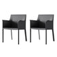 Metal Contemporary Dining Side Chairs Dining Room Solid Back Chair with Arm (Set of 2) Dark Gray Clearhalo ' kitchen&dining_furn' 'Dining Chairs' 'Dining Tables & Seating' 'dining_chair' 'furn' 'furn_dining_chair' 'Furniture' 'furniture_dining_chair' 'Kitchen & Dining Furniture' 'kitchen' 4245695