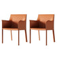 Metal Contemporary Dining Side Chairs Dining Room Solid Back Chair with Arm (Set of 2) Orange Clearhalo ' kitchen&dining_furn' 'Dining Chairs' 'Dining Tables & Seating' 'dining_chair' 'furn' 'furn_dining_chair' 'Furniture' 'furniture_dining_chair' 'Kitchen & Dining Furniture' 'kitchen' 4245703