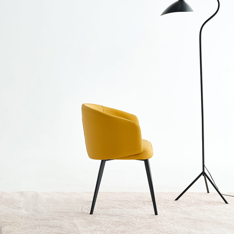 Contemporary Leather Arm Chair Matte Finish Solid Back Dining Chair Clearhalo ' kitchen&dining_furn' 'Dining Chairs' 'Dining Tables & Seating' 'dining_chair' 'furn' 'furn_dining_chair' 'Furniture' 'furniture_dining_chair' 'Kitchen & Dining Furniture' 'kitchen' 4245711