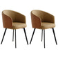 Contemporary Leather Arm Chair Matte Finish Solid Back Dining Chair Khaki 2 Piece Set Clearhalo ' kitchen&dining_furn' 'Dining Chairs' 'Dining Tables & Seating' 'dining_chair' 'furn' 'furn_dining_chair' 'Furniture' 'furniture_dining_chair' 'Kitchen & Dining Furniture' 'kitchen' 4245712