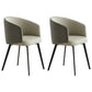 Contemporary Leather Arm Chair Matte Finish Solid Back Dining Chair Gray-White 2 Piece Set Clearhalo ' kitchen&dining_furn' 'Dining Chairs' 'Dining Tables & Seating' 'dining_chair' 'furn' 'furn_dining_chair' 'Furniture' 'furniture_dining_chair' 'Kitchen & Dining Furniture' 'kitchen' 4245717