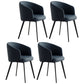 Contemporary Leather Arm Chair Matte Finish Solid Back Dining Chair Dark Blue 4 Piece Set Clearhalo ' kitchen&dining_furn' 'Dining Chairs' 'Dining Tables & Seating' 'dining_chair' 'furn' 'furn_dining_chair' 'Furniture' 'furniture_dining_chair' 'Kitchen & Dining Furniture' 'kitchen' 4245726