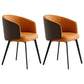 Contemporary Leather Arm Chair Matte Finish Solid Back Dining Chair Orange-Gray 2 Piece Set Clearhalo ' kitchen&dining_furn' 'Dining Chairs' 'Dining Tables & Seating' 'dining_chair' 'furn' 'furn_dining_chair' 'Furniture' 'furniture_dining_chair' 'Kitchen & Dining Furniture' 'kitchen' 4245732