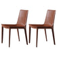 Designer Style Leather Restaurant Side Chair Solid Back Dining Chair (Set of 2) Caramel Clearhalo ' kitchen&dining_furn' 'Dining Chairs' 'Dining Tables & Seating' 'dining_chair' 'furn' 'furn_dining_chair' 'Furniture' 'furniture_dining_chair' 'Kitchen & Dining Furniture' 'kitchen' 4245739