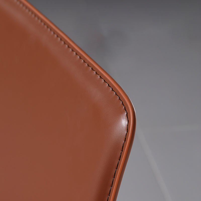 Designer Style Leather Restaurant Side Chair Solid Back Dining Chair (Set of 2) Clearhalo ' kitchen&dining_furn' 'Dining Chairs' 'Dining Tables & Seating' 'dining_chair' 'furn' 'furn_dining_chair' 'Furniture' 'furniture_dining_chair' 'Kitchen & Dining Furniture' 'kitchen' 4245746