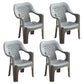 Indoor Modern Dining Armchair Stackable Home Plastic Dining Arm Chairs Grey 4 Piece Set Clearhalo ' kitchen&dining_furn' 'Dining Chairs' 'Dining Tables & Seating' 'dining_chair' 'furn' 'furn_dining_chair' 'Furniture' 'furniture_dining_chair' 'Kitchen & Dining Furniture' 'kitchen' 4245751