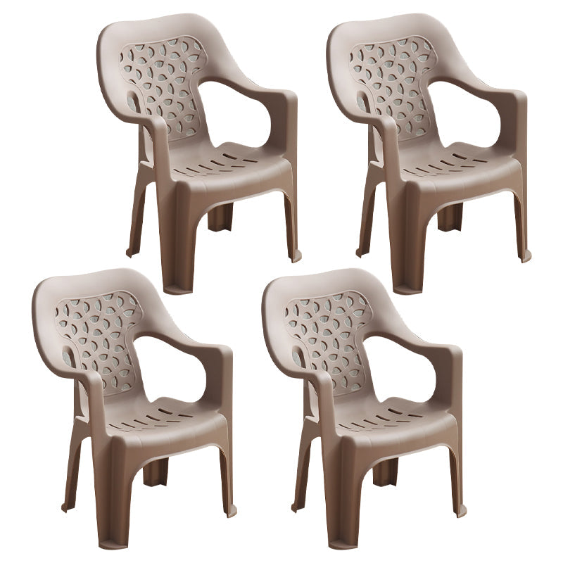 Indoor Modern Dining Armchair Stackable Home Plastic Dining Arm Chairs Coffee 4 Piece Set Clearhalo ' kitchen&dining_furn' 'Dining Chairs' 'Dining Tables & Seating' 'dining_chair' 'furn' 'furn_dining_chair' 'Furniture' 'furniture_dining_chair' 'Kitchen & Dining Furniture' 'kitchen' 4245766