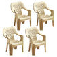 Indoor Modern Dining Armchair Stackable Home Plastic Dining Arm Chairs Apricot 4 Piece Set Clearhalo ' kitchen&dining_furn' 'Dining Chairs' 'Dining Tables & Seating' 'dining_chair' 'furn' 'furn_dining_chair' 'Furniture' 'furniture_dining_chair' 'Kitchen & Dining Furniture' 'kitchen' 4245768