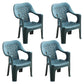 Indoor Modern Dining Armchair Stackable Home Plastic Dining Arm Chairs Peacock Blue 4 Piece Set Clearhalo ' kitchen&dining_furn' 'Dining Chairs' 'Dining Tables & Seating' 'dining_chair' 'furn' 'furn_dining_chair' 'Furniture' 'furniture_dining_chair' 'Kitchen & Dining Furniture' 'kitchen' 4245769