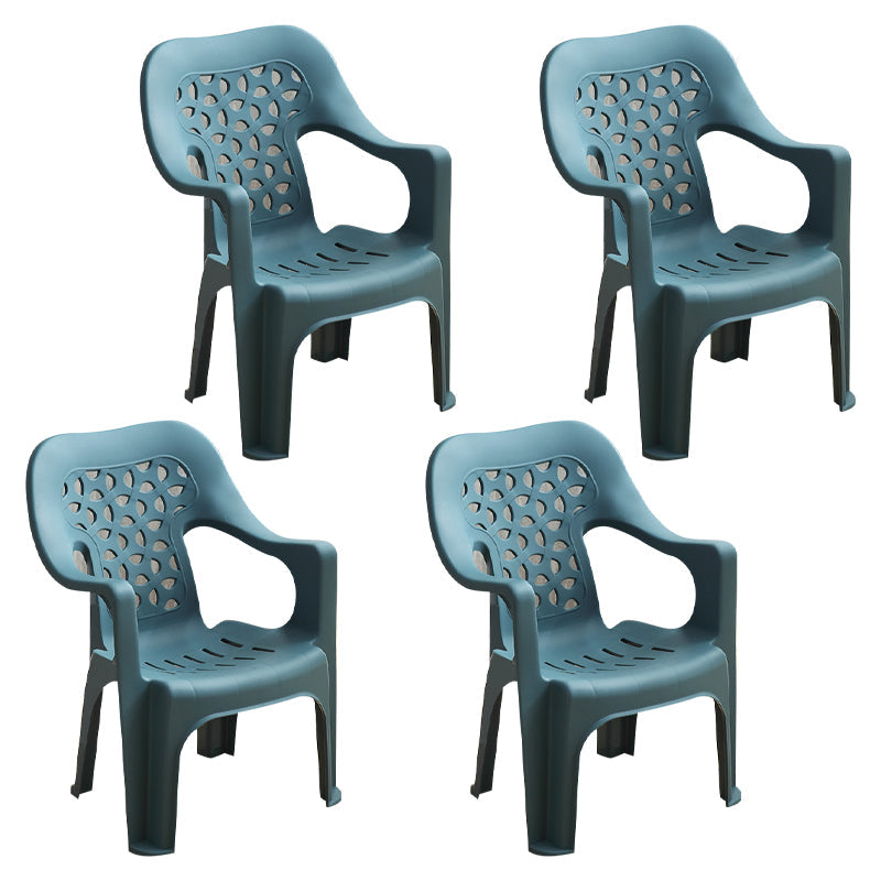 Indoor Modern Dining Armchair Stackable Home Plastic Dining Arm Chairs Peacock Blue 4 Piece Set Clearhalo ' kitchen&dining_furn' 'Dining Chairs' 'Dining Tables & Seating' 'dining_chair' 'furn' 'furn_dining_chair' 'Furniture' 'furniture_dining_chair' 'Kitchen & Dining Furniture' 'kitchen' 4245769