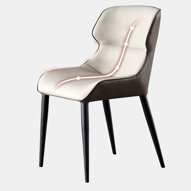 Contemporary Conference Room Wingback Side Chair Orange Leather Dining Chair Clearhalo ' kitchen&dining_furn' 'Dining Chairs' 'Dining Tables & Seating' 'dining_chair' 'Furniture' 'furniture_dining_chair' 'Kitchen & Dining Furniture' 'kitchen' 4245787