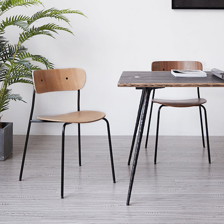 Modern Milk Tea Shop Open Back Side Chair Wood Dining Chair with Black Legs Clearhalo ' kitchen&dining_furn' 'Dining Chairs' 'Dining Tables & Seating' 'dining_chair' 'furn' 'furn_dining_chair' 'Furniture' 'furniture_dining_chair' 'Kitchen & Dining Furniture' 'kitchen' 4245797