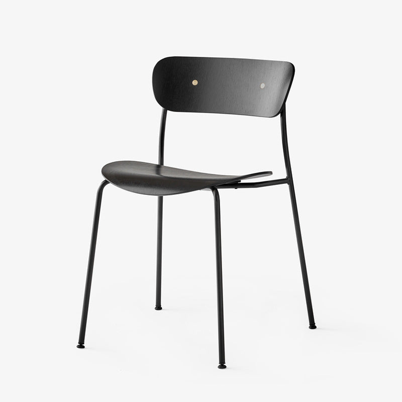 Modern Milk Tea Shop Open Back Side Chair Wood Dining Chair with Black Legs Clearhalo ' kitchen&dining_furn' 'Dining Chairs' 'Dining Tables & Seating' 'dining_chair' 'furn' 'furn_dining_chair' 'Furniture' 'furniture_dining_chair' 'Kitchen & Dining Furniture' 'kitchen' 4245802