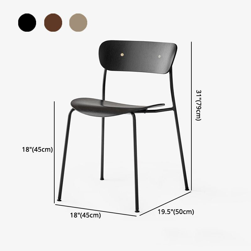 Modern Milk Tea Shop Open Back Side Chair Wood Dining Chair with Black Legs Clearhalo ' kitchen&dining_furn' 'Dining Chairs' 'Dining Tables & Seating' 'dining_chair' 'furn' 'furn_dining_chair' 'Furniture' 'furniture_dining_chair' 'Kitchen & Dining Furniture' 'kitchen' 4245808