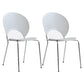 Modern Indoor-Outdoor Metal Chair Stackable Home Armless Open Back Dining Side Chair White 2 Piece Set Silver Clearhalo ' kitchen&dining_furn' 'Dining Chairs' 'Dining Tables & Seating' 'dining_chair' 'furn' 'furn_dining_chair' 'Furniture' 'furniture_dining_chair' 'Kitchen & Dining Furniture' 'kitchen' 4245818