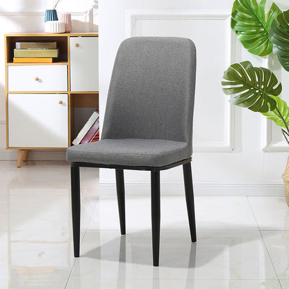 Indoor Scandinavian Side Chair Metal Upholstered Parsons Back Dining Room Chair Dark Gray 1 Piece Clearhalo ' kitchen&dining_furn' 'Dining Chairs' 'Dining Tables & Seating' 'dining_chair' 'furn' 'furn_dining_chair' 'Furniture' 'furniture_dining_chair' 'Kitchen & Dining Furniture' 'kitchen' 4245837