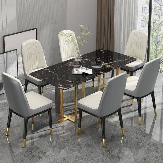 Indoor Scandinavian Side Chair Metal Upholstered Parsons Back Dining Room Chair Clearhalo ' kitchen&dining_furn' 'Dining Chairs' 'Dining Tables & Seating' 'dining_chair' 'furn' 'furn_dining_chair' 'Furniture' 'furniture_dining_chair' 'Kitchen & Dining Furniture' 'kitchen' 4245850