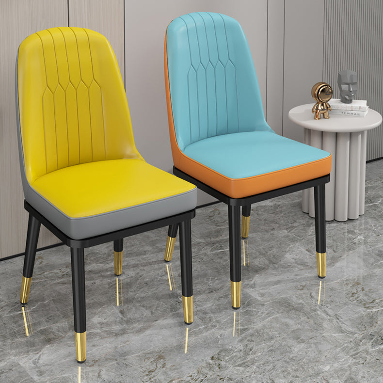 Indoor Scandinavian Side Chair Metal Upholstered Parsons Back Dining Room Chair Clearhalo ' kitchen&dining_furn' 'Dining Chairs' 'Dining Tables & Seating' 'dining_chair' 'furn' 'furn_dining_chair' 'Furniture' 'furniture_dining_chair' 'Kitchen & Dining Furniture' 'kitchen' 4245855