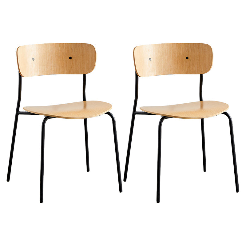 Metal Modern Indoor-Outdoor Dining Chair Armless Open Back Dining Side Chair Natural 2 Piece Set Clearhalo ' kitchen&dining_furn' 'Dining Chairs' 'Dining Tables & Seating' 'dining_chair' 'furn' 'furn_dining_chair' 'Furniture' 'furniture_dining_chair' 'Kitchen & Dining Furniture' 'kitchen' 4245864