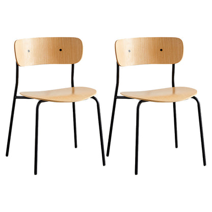 Metal Modern Indoor-Outdoor Dining Chair Armless Open Back Dining Side Chair Natural 2 Piece Set Clearhalo ' kitchen&dining_furn' 'Dining Chairs' 'Dining Tables & Seating' 'dining_chair' 'furn' 'furn_dining_chair' 'Furniture' 'furniture_dining_chair' 'Kitchen & Dining Furniture' 'kitchen' 4245864