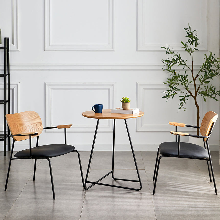 Modern Indoor-Outdoor Chair Metal Open Back Dining Side Chair with Arm Clearhalo ' kitchen&dining_furn' 'Dining Chairs' 'Dining Tables & Seating' 'dining_chair' 'furn' 'furn_dining_chair' 'Furniture' 'furniture_dining_chair' 'Kitchen & Dining Furniture' 'kitchen' 4245884