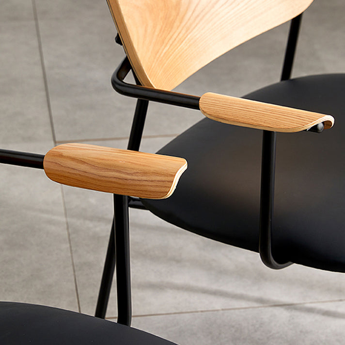 Modern Indoor-Outdoor Chair Metal Open Back Dining Side Chair with Arm Clearhalo ' kitchen&dining_furn' 'Dining Chairs' 'Dining Tables & Seating' 'dining_chair' 'furn' 'furn_dining_chair' 'Furniture' 'furniture_dining_chair' 'Kitchen & Dining Furniture' 'kitchen' 4245888