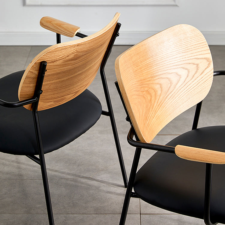 Modern Indoor-Outdoor Chair Metal Open Back Dining Side Chair with Arm Clearhalo ' kitchen&dining_furn' 'Dining Chairs' 'Dining Tables & Seating' 'dining_chair' 'furn' 'furn_dining_chair' 'Furniture' 'furniture_dining_chair' 'Kitchen & Dining Furniture' 'kitchen' 4245889