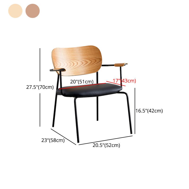 Modern Indoor-Outdoor Chair Metal Open Back Dining Side Chair with Arm Clearhalo ' kitchen&dining_furn' 'Dining Chairs' 'Dining Tables & Seating' 'dining_chair' 'furn' 'furn_dining_chair' 'Furniture' 'furniture_dining_chair' 'Kitchen & Dining Furniture' 'kitchen' 4245891