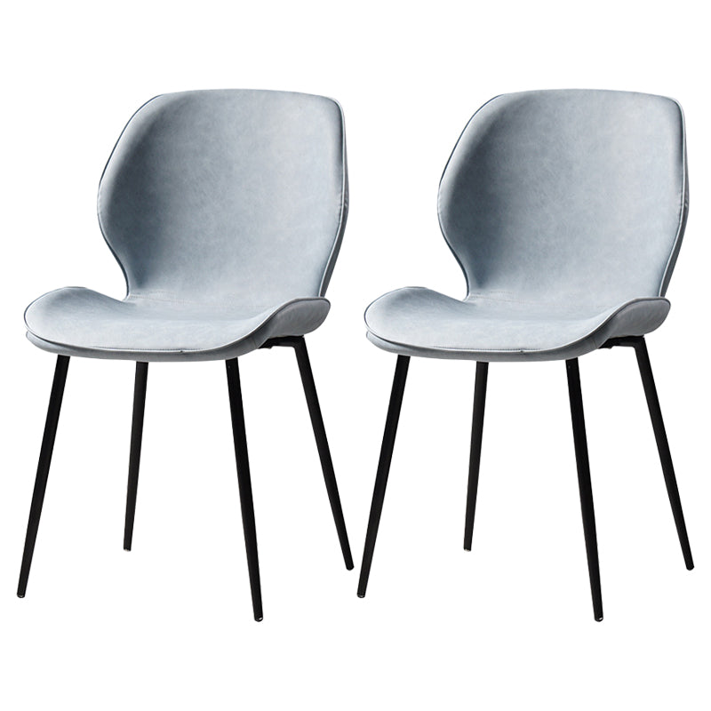 Contemporary Indoor Side Chair Upholstered Wingback Metal Dining Room Chair Light Blue 2 Piece Set Clearhalo ' kitchen&dining_furn' 'Dining Chairs' 'Dining Tables & Seating' 'dining_chair' 'furn' 'furn_dining_chair' 'Furniture' 'furniture_dining_chair' 'Kitchen & Dining Furniture' 'kitchen' 4245893