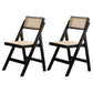 Contemporary Style Folding Side Chair Armless Open Back Chairs with Wooden Legs Black 2 Piece Set Clearhalo ' kitchen&dining_furn' 'Dining Chairs' 'Dining Tables & Seating' 'dining_chair' 'furn' 'furn_dining_chair' 'Furniture' 'furniture_dining_chair' 'Kitchen & Dining Furniture' 'kitchen' 4245910