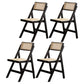 Contemporary Style Folding Side Chair Armless Open Back Chairs with Wooden Legs Black 4 Piece Set Clearhalo ' kitchen&dining_furn' 'Dining Chairs' 'Dining Tables & Seating' 'dining_chair' 'furn' 'furn_dining_chair' 'Furniture' 'furniture_dining_chair' 'Kitchen & Dining Furniture' 'kitchen' 4245912