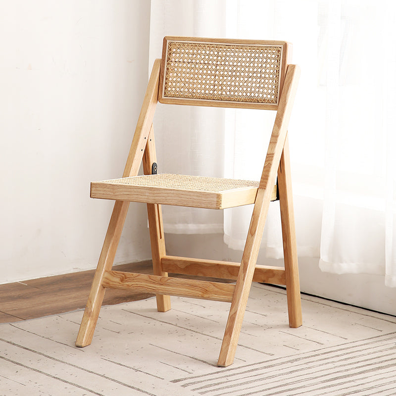 Contemporary Style Folding Side Chair Armless Open Back Chairs with Wooden Legs Natural 1 Piece Clearhalo ' kitchen&dining_furn' 'Dining Chairs' 'Dining Tables & Seating' 'dining_chair' 'furn' 'furn_dining_chair' 'Furniture' 'furniture_dining_chair' 'Kitchen & Dining Furniture' 'kitchen' 4245914