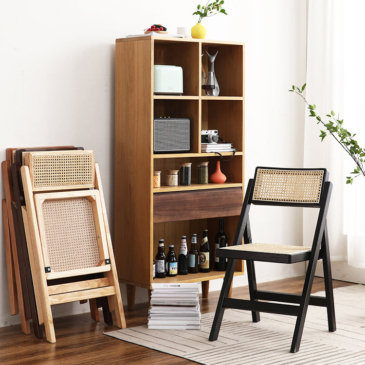 Contemporary Style Folding Side Chair Armless Open Back Chairs with Wooden Legs Clearhalo ' kitchen&dining_furn' 'Dining Chairs' 'Dining Tables & Seating' 'dining_chair' 'furn' 'furn_dining_chair' 'Furniture' 'furniture_dining_chair' 'Kitchen & Dining Furniture' 'kitchen' 4245915