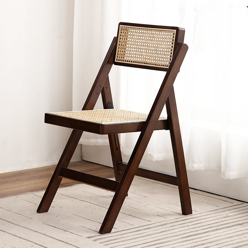 Contemporary Style Folding Side Chair Armless Open Back Chairs with Wooden Legs Dark Wood 1 Piece Clearhalo ' kitchen&dining_furn' 'Dining Chairs' 'Dining Tables & Seating' 'dining_chair' 'furn' 'furn_dining_chair' 'Furniture' 'furniture_dining_chair' 'Kitchen & Dining Furniture' 'kitchen' 4245921