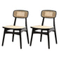 Contemporary Style Dining Chairs Armless Open Back Chairs with Wooden Legs Black 2 Piece Set Clearhalo ' kitchen&dining_furn' 'Dining Chairs' 'Dining Tables & Seating' 'dining_chair' 'furn' 'furn_dining_chair' 'Furniture' 'furniture_dining_chair' 'Kitchen & Dining Furniture' 'kitchen' 4245932