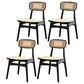 Contemporary Style Dining Chairs Armless Open Back Chairs with Wooden Legs Black 4 Piece Set Clearhalo ' kitchen&dining_furn' 'Dining Chairs' 'Dining Tables & Seating' 'dining_chair' 'furn' 'furn_dining_chair' 'Furniture' 'furniture_dining_chair' 'Kitchen & Dining Furniture' 'kitchen' 4245934