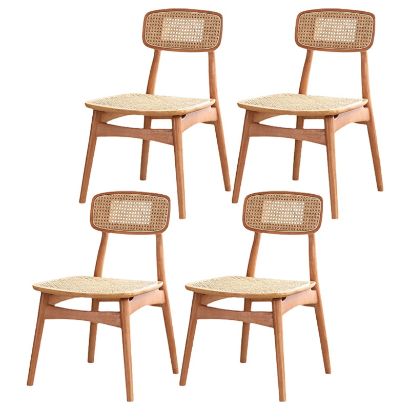 Contemporary Style Dining Chairs Armless Open Back Chairs with Wooden Legs Natural 4 Piece Set Clearhalo ' kitchen&dining_furn' 'Dining Chairs' 'Dining Tables & Seating' 'dining_chair' 'furn' 'furn_dining_chair' 'Furniture' 'furniture_dining_chair' 'Kitchen & Dining Furniture' 'kitchen' 4245940