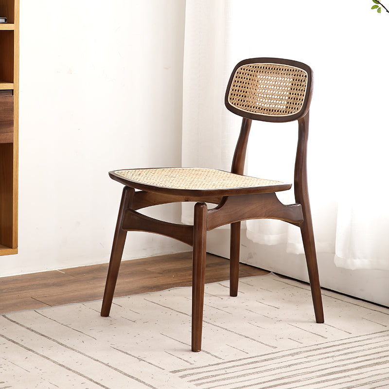 Contemporary Style Dining Chairs Armless Open Back Chairs with Wooden Legs Walnut 1 Piece Clearhalo ' kitchen&dining_furn' 'Dining Chairs' 'Dining Tables & Seating' 'dining_chair' 'furn' 'furn_dining_chair' 'Furniture' 'furniture_dining_chair' 'Kitchen & Dining Furniture' 'kitchen' 4245942