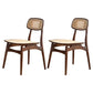 Contemporary Style Dining Chairs Armless Open Back Chairs with Wooden Legs Walnut 2 Piece Set Clearhalo ' kitchen&dining_furn' 'Dining Chairs' 'Dining Tables & Seating' 'dining_chair' 'furn' 'furn_dining_chair' 'Furniture' 'furniture_dining_chair' 'Kitchen & Dining Furniture' 'kitchen' 4245945