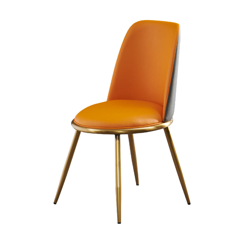 Glam Faux Leather Dining Chair Armless Metal Dining Room Chairs for Home Use Clearhalo ' kitchen&dining_furn' 'Dining Chairs' 'Dining Tables & Seating' 'dining_chair' 'furn' 'furn_dining_chair' 'Furniture' 'furniture_dining_chair' 'Kitchen & Dining Furniture' 'kitchen' 4245970