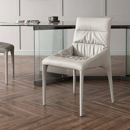 Contemporary Style Dining Chairs Armless Chairs for Kitchen with Metal Legs Off-White 1 Piece Clearhalo ' kitchen&dining_furn' 'Dining Chairs' 'Dining Tables & Seating' 'dining_chair' 'furn' 'furn_dining_chair' 'Furniture' 'furniture_dining_chair' 'Kitchen & Dining Furniture' 'kitchen' 4245980