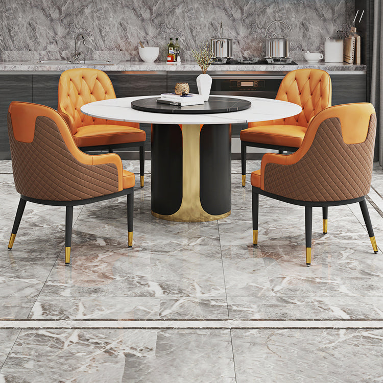 Contemporary Arm Dining Chairs Parsons Chair for Kitchen with Metal Legs Clearhalo ' kitchen&dining_furn' 'Dining Chairs' 'Dining Tables & Seating' 'dining_chair' 'furn' 'furn_dining_chair' 'Furniture' 'furniture_dining_chair' 'Kitchen & Dining Furniture' 'kitchen' 4245995